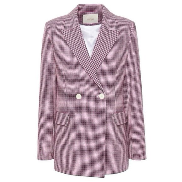 Maje Vic Double Breasted Houndstooth Jacquard Blazer Size 38 / US 6 M - Picture 10 of 12